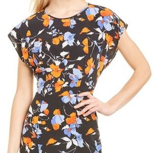 NWT Joie Haben Silk Midi Dress in Caviar, Size 12.